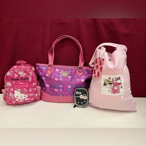 Lot of Hello Kitty Sanrio Bags mini backpack tote coin purse handbag purse pink